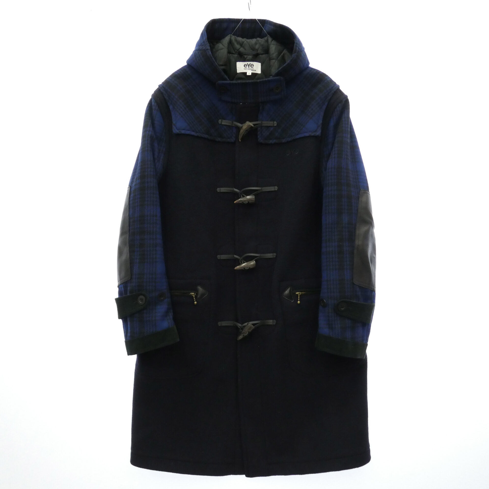 ジュンヤワタナベコムデギャルソン 19AW WD-C903 eYe アイズ Gloverall Customize エルボーパッチ チェック ダッフルコート 買取実績