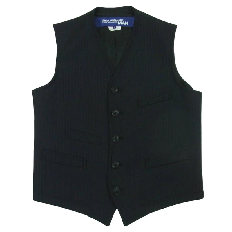 ジュンヤワタナベコムデギャルソンマン 16AW WR-V001 裏使い エステル ウール ストライプ ベスト ジレ 買取実績
