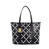 レザージュエルズ クロコダイル クロスステッチトートバッグ ブラック 画像