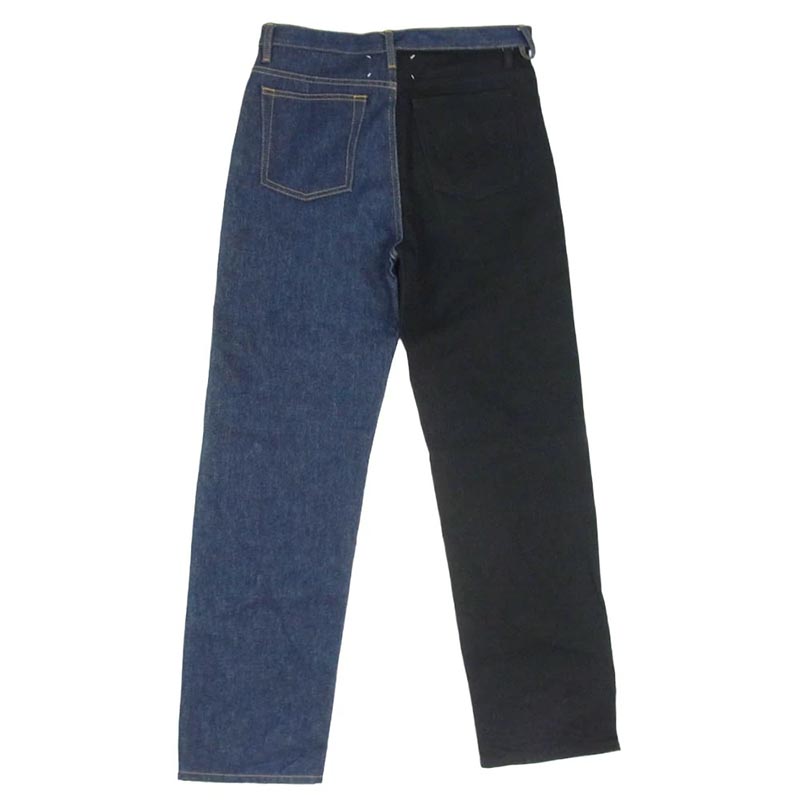 メゾンマルジェラ 19AW S30LA0138 四つタグ 10ライン Two-Tone Straight Denim Pants ツートーン ストレート デニム パンツ バイカラー 買取実績 画像