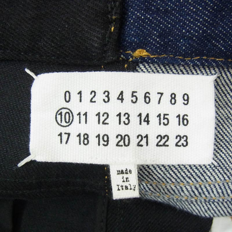 メゾンマルジェラ 19AW S30LA0138 四つタグ 10ライン Two-Tone Straight Denim Pants ツートーン ストレート デニム パンツ バイカラー 買取実績 画像