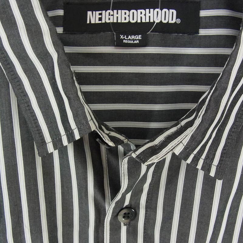 ネイバーフッド 24SS 241AQNH-SHM02 STRIPE SHIRT LS ストライプ ロゴ コットン 長袖 シャツ 買取実績 画像
