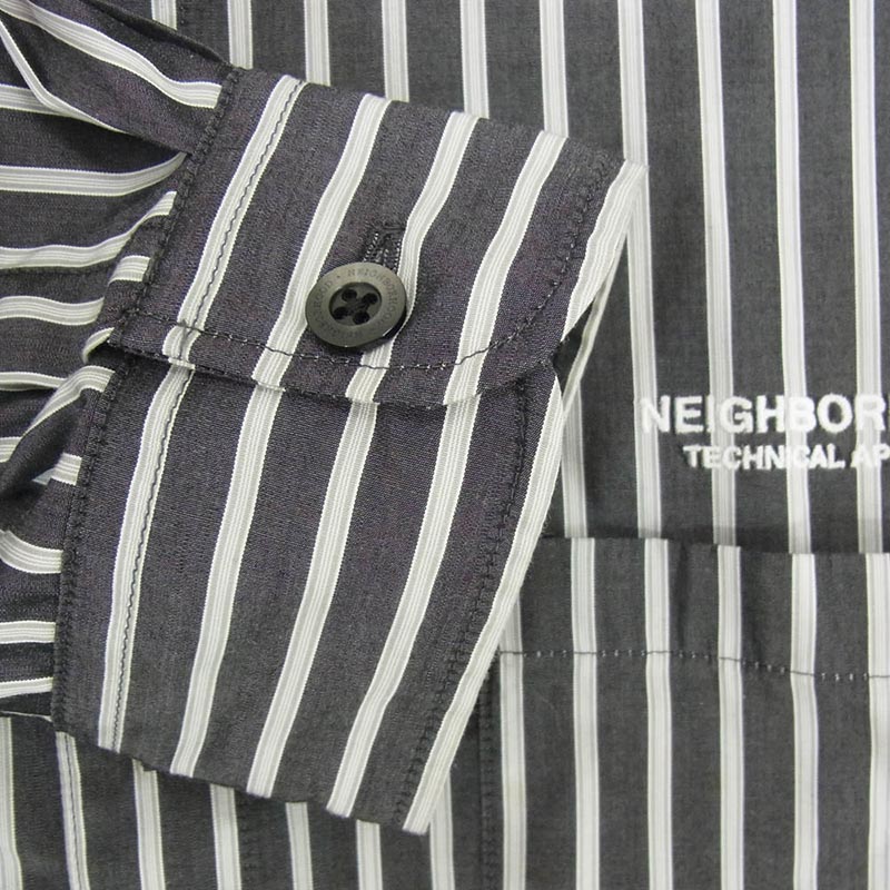 ネイバーフッド 24SS 241AQNH-SHM02 STRIPE SHIRT LS ストライプ ロゴ コットン 長袖 シャツ 買取実績 画像