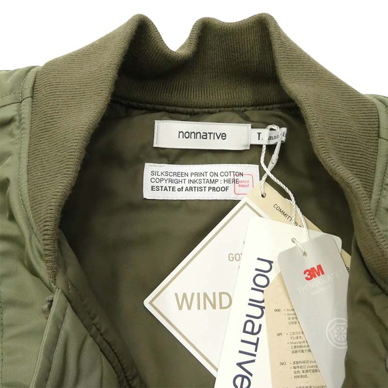 nonnative ノンネイティブ × ARTIST PROOF アーティストプルーフ × FRAGMENT DESIGN フラグメント NN-JU4753 TROOPER PUFF BLOUSON NYLON TWILL WITH WINDSTOPPER カーキ系 L 買取実績 画像