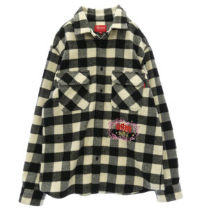 シュプリーム 19AW 1-800 Buffalo Plaid Shirt ロゴ刺繍 バッファローチェック ウール 長袖シャツ 買取実績 画像