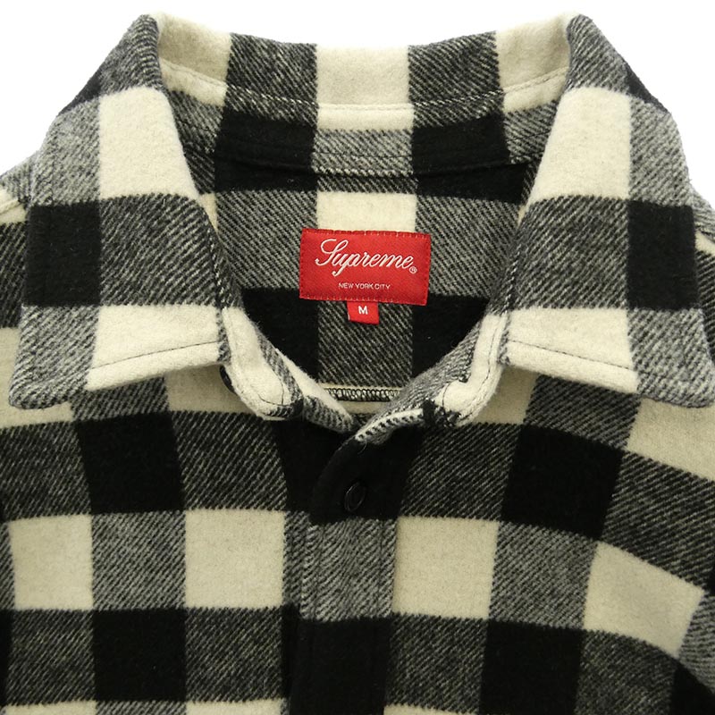 シュプリーム 19AW 1-800 Buffalo Plaid Shirt ロゴ刺繍 バッファローチェック ウール 長袖シャツ 買取実績 画像