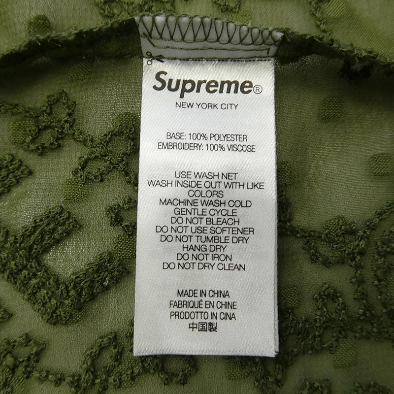 シュプリーム 22SS Chainstitch Chiffon S/S Shirt Olive チェインステッチ シフォン オリーブ 半袖 シャツ 買取実績 画像