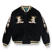 テーラー東洋 TT15175-119 50s Style Velveteen Souvenir Jacket POLAR BEAR × ALASKA MAP 画像