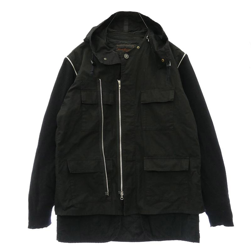 アンダーカバー 04AW B254-B16 but期 カシミヤ切替 リップストップ レイヤード ブルゾン フード付き ジャケット 買取実績