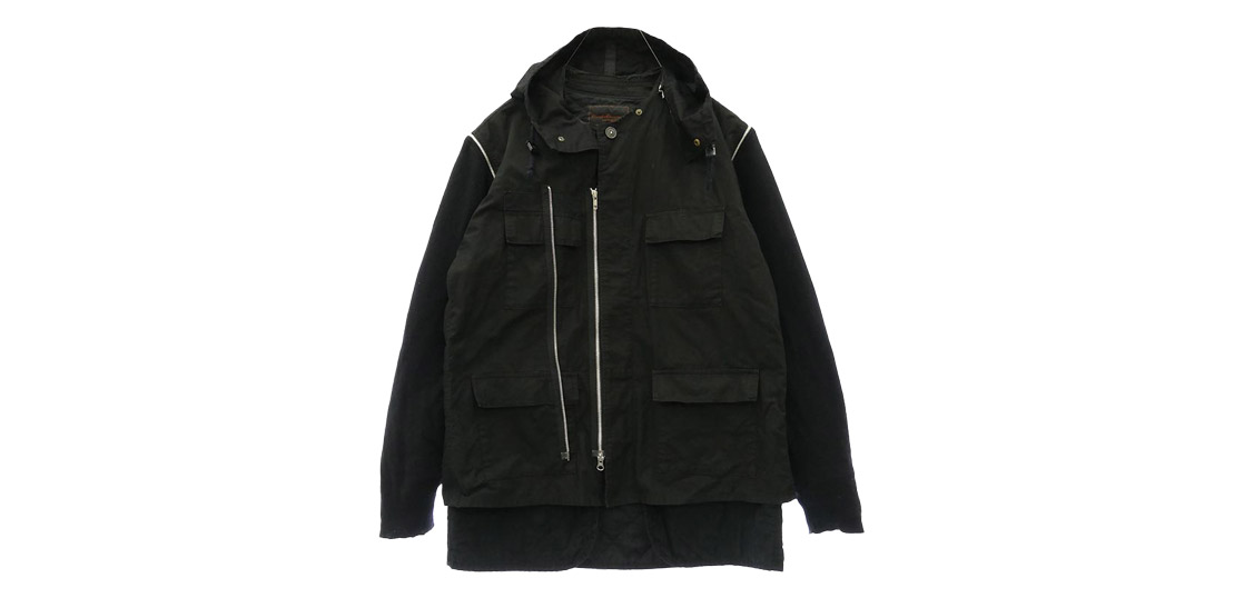 アンダーカバー 04AW B254-B16 but期 カシミヤ切替 リップストップ レイヤード ブルゾン フード付き ジャケット 買取実績