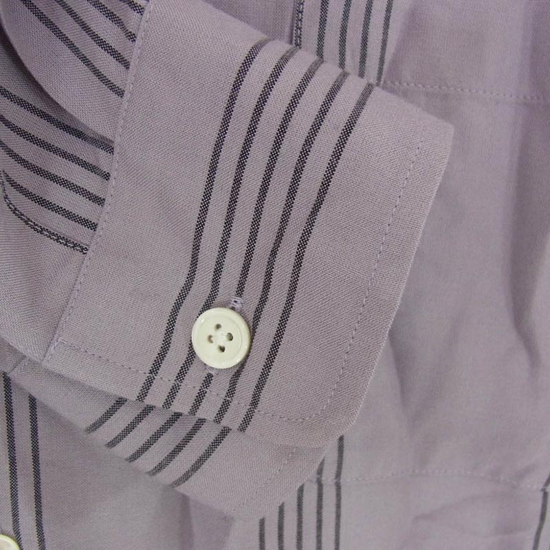 ワコマリア 24SS 24SSE-WMS-OC01 STRIPED OPEN COLLAR SHIRT L/S ストライプ オープンカラー 開襟 長袖 シャツ 買取実績 画像