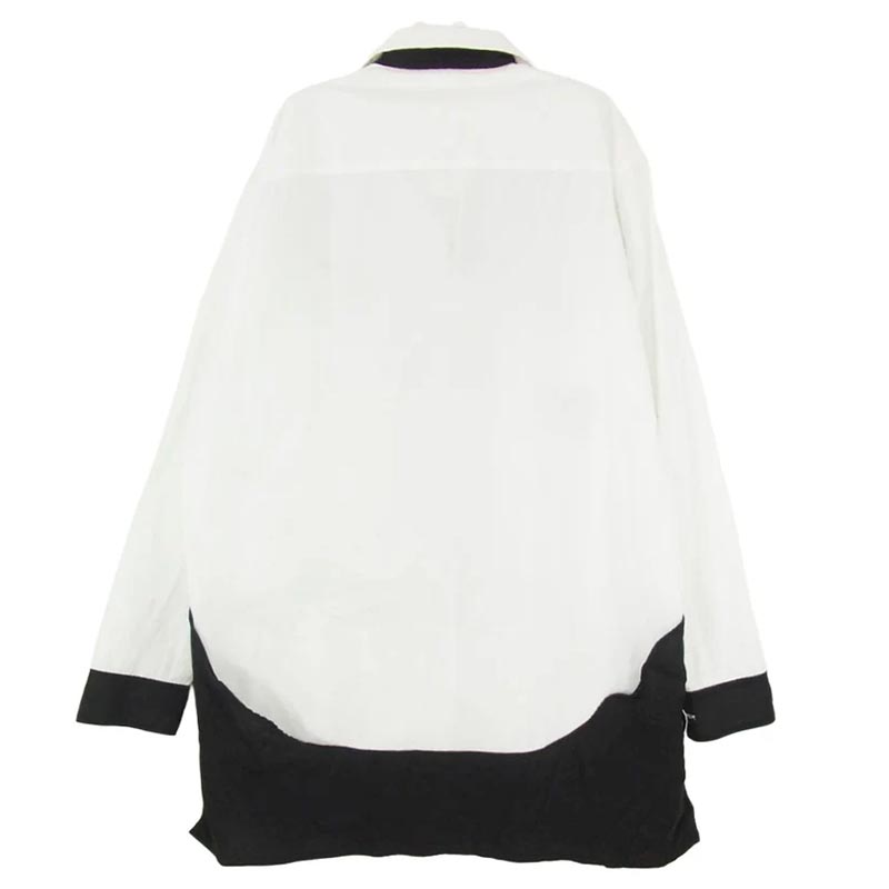 ヨウジヤマモトプールオム HJ-B74-515 BLACK AND WHITE SHIRT 白黒使い スペアカラー 長袖 シャツ 買取実績 画像