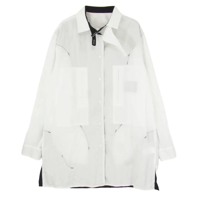 ヨウジヤマモトプールオム HJ-B74-515 BLACK AND WHITE SHIRT 白黒使い スペアカラー 長袖 シャツ 買取実績 画像