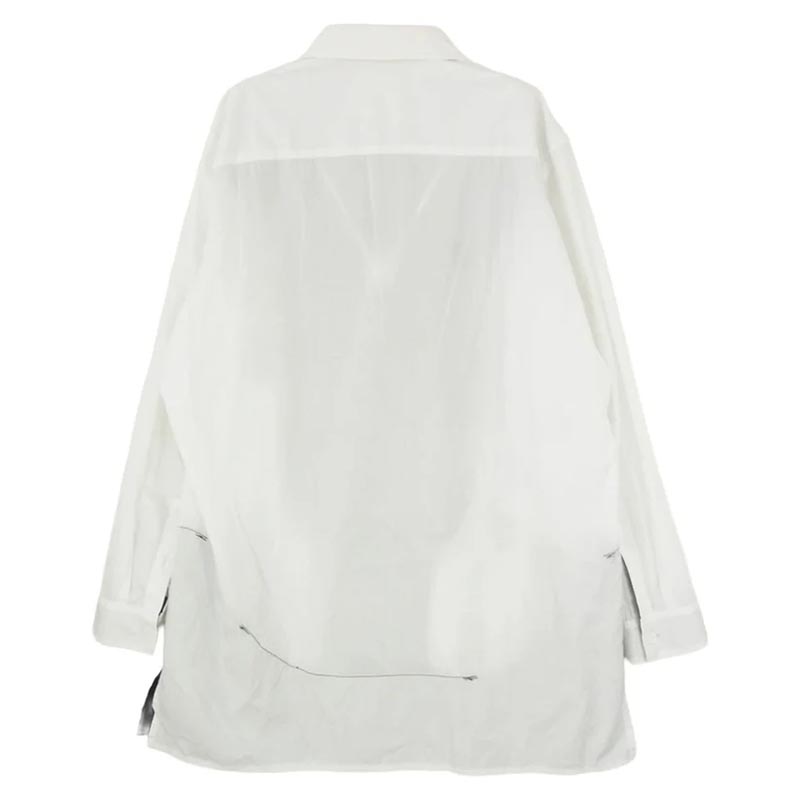 ヨウジヤマモトプールオム HJ-B74-515 BLACK AND WHITE SHIRT 白黒使い スペアカラー 長袖 シャツ 買取実績 画像
