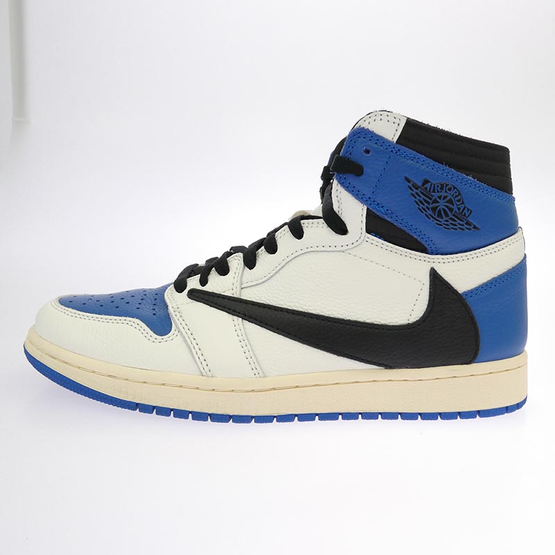 ナイキ DH3227-105 【フェイクバスターズ鑑定済】× Travis Scottトラヴィススコット × fragment design フラグメントデザイン Air Jordan 1 Retro High OG SP Military Blue  買取実績