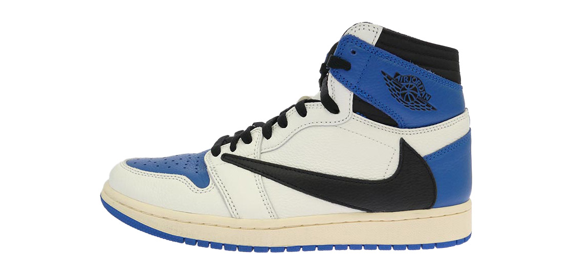ナイキ DH3227-105 【フェイクバスターズ鑑定済】× Travis Scottトラヴィススコット × fragment design フラグメントデザイン Air Jordan 1 Retro High OG SP Military Blue  買取実績