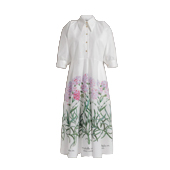 ALBERTA FERRETTI アルベルタ フェレッティ Cotton shirt dress with Herbarium print 画像
