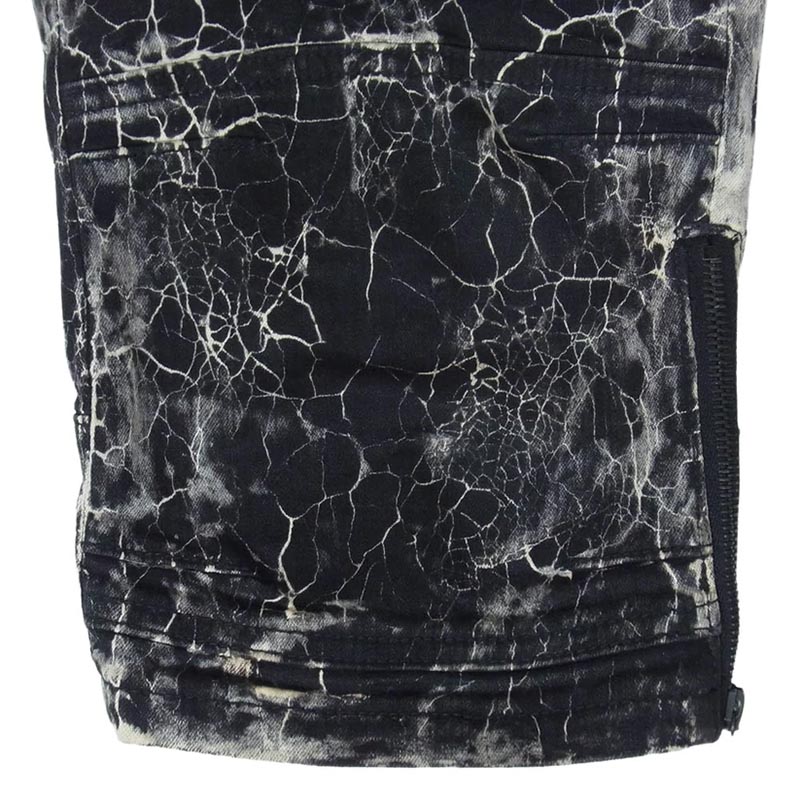 イサムカタヤマバックラッシュ 14SS 1438-01 スパイダー柄 箔加工シープレザー切替 クロップド パンツ 買取実績 画像