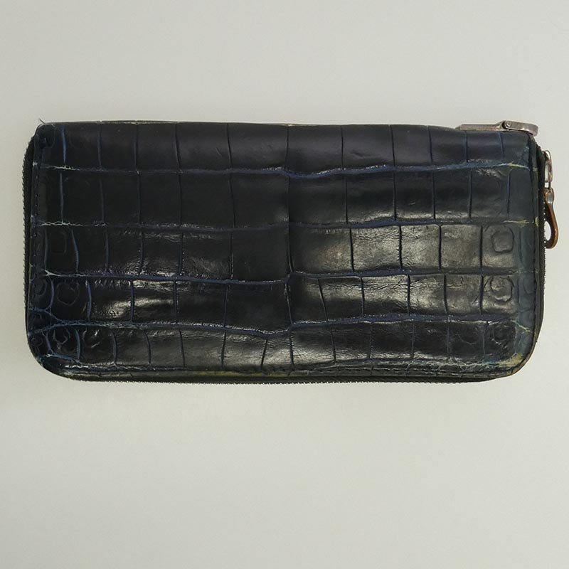 イサムカタヤマバックラッシュ オイルクロコ ラウンドジップ レザー ウォレット 長財布 買取実績 画像