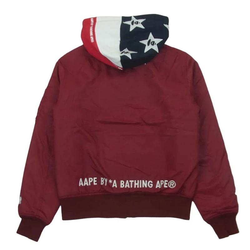 アベイシングエイプ APPJKM7247XXB AAPE エーエイプ フード着脱可 中綿 MA-1 ボンバー ジャケット 買取実績 画像