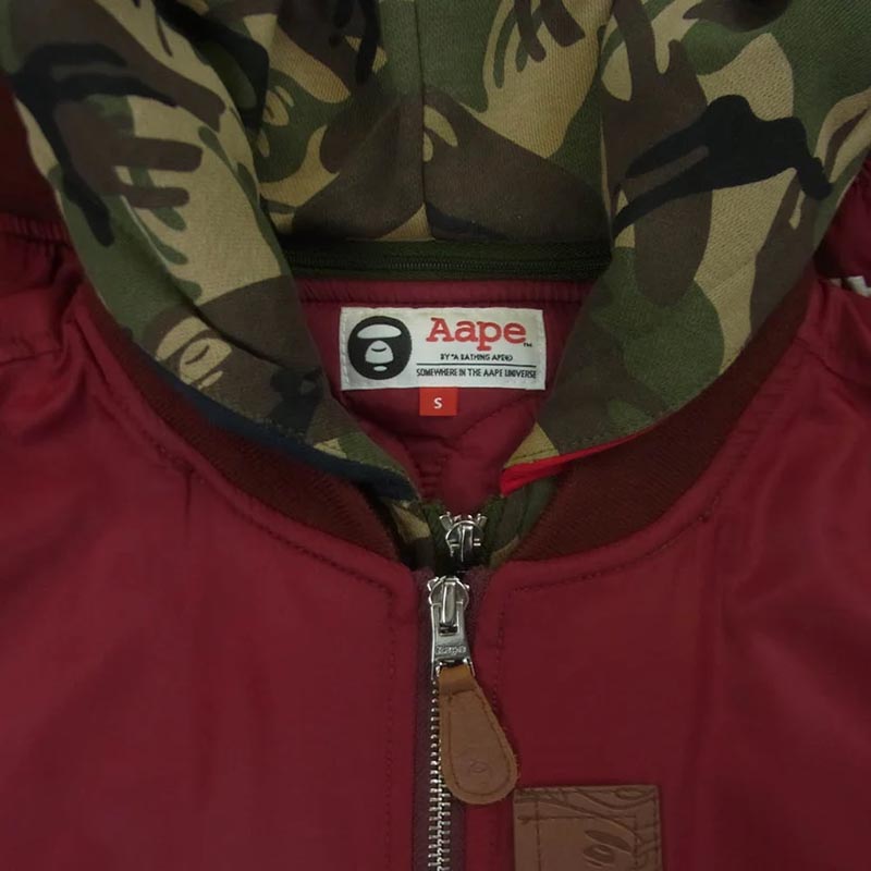 アベイシングエイプ APPJKM7247XXB AAPE エーエイプ フード着脱可 中綿 MA-1 ボンバー ジャケット 買取実績 画像
