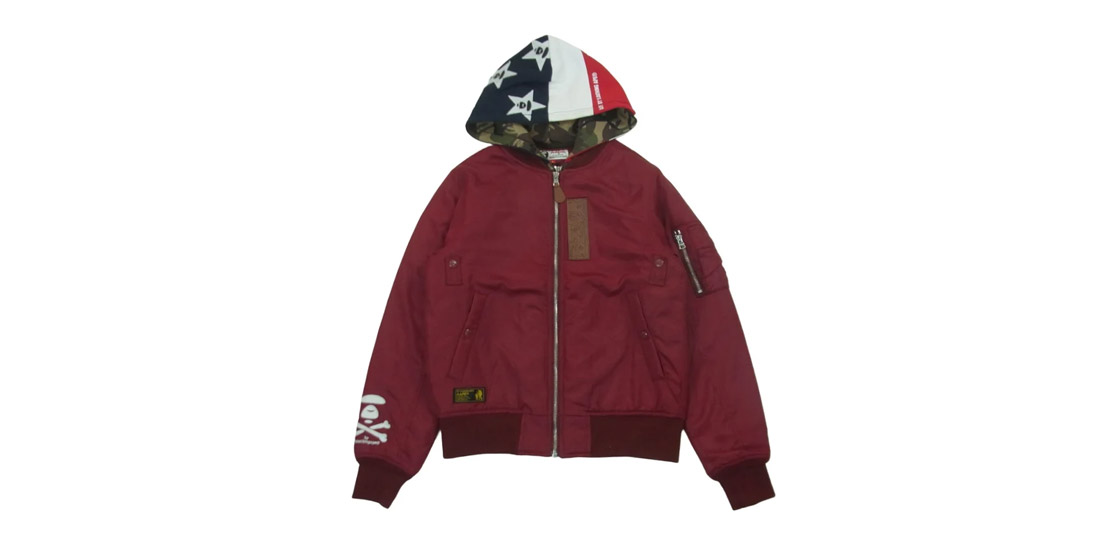 アベイシングエイプ APPJKM7247XXB AAPE エーエイプ フード着脱可 中綿 MA-1 ボンバー ジャケット 買取実績