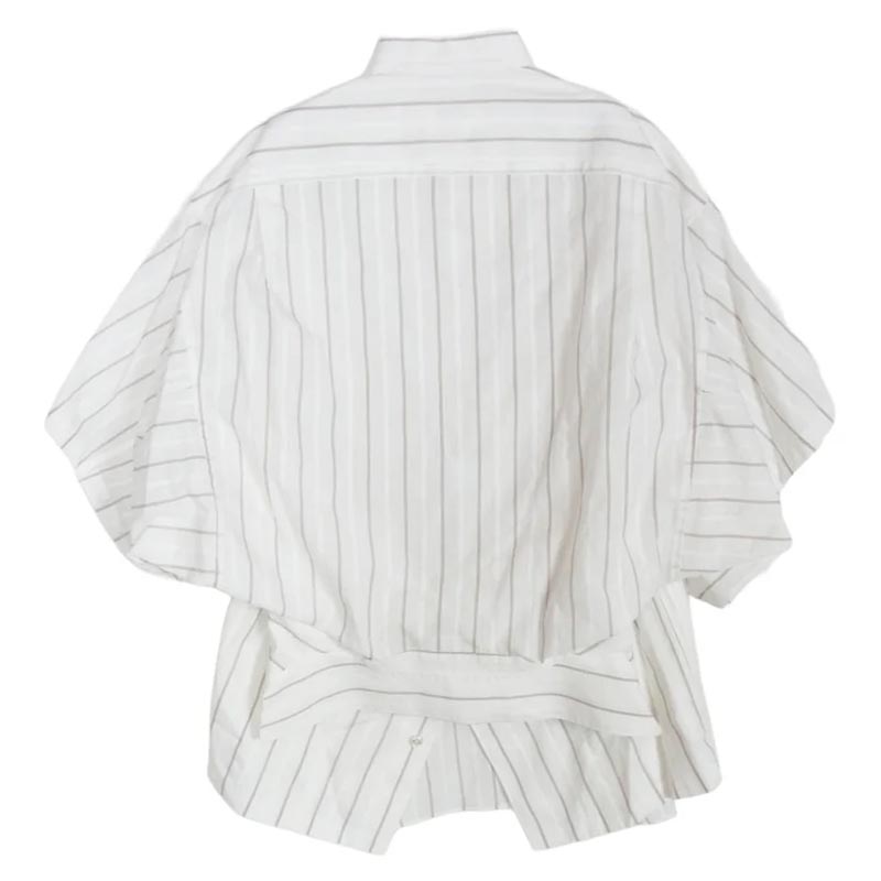 ビューティフルピープル double-end cotton silk JQ stripe shirt ダブルエンド コットンシルク ジャカード ストライプ 半袖 シャツ 買取実績 画像