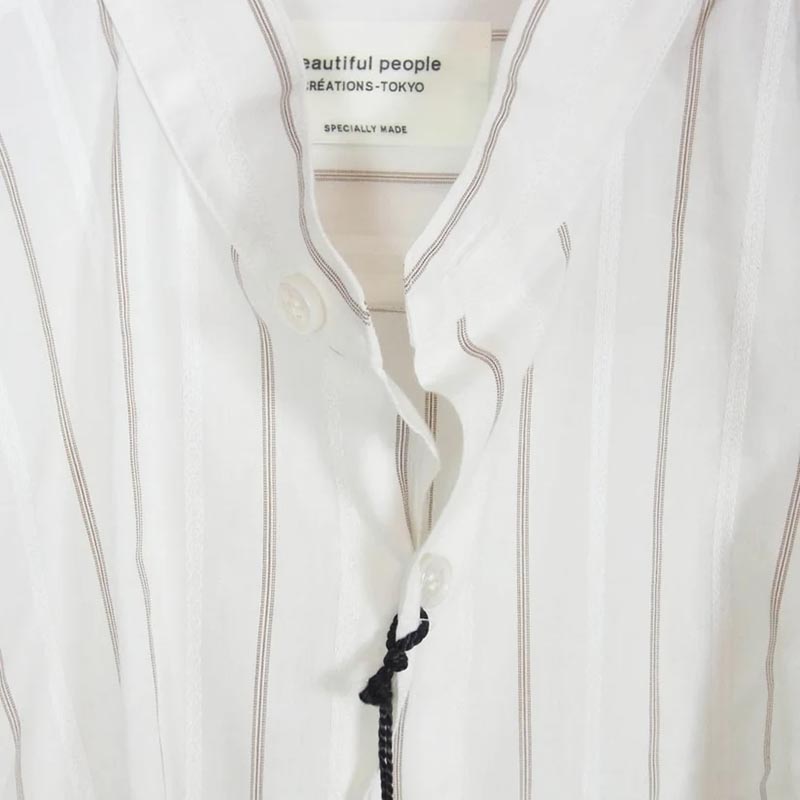 ビューティフルピープル double-end cotton silk JQ stripe shirt ダブルエンド コットンシルク ジャカード ストライプ 半袖 シャツ 買取実績 画像