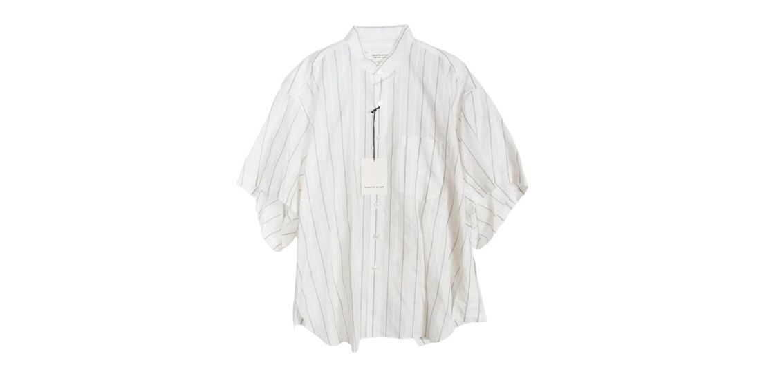 ビューティフルピープル double-end cotton silk JQ stripe shirt 買取実績