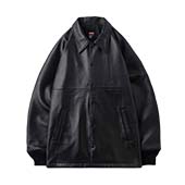 ブルコ 147-31-008 LEATHER COACH JACKET BLACK 画像