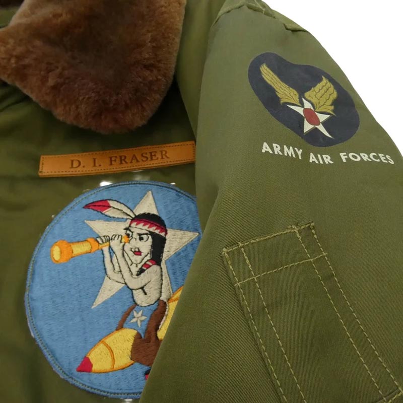 バズリクソンズ BR11743 B-15 64th BOMB 刺繍ワッペン 裏地モヘア混ウール フライト ボンバー ジャケット ブルゾン 買取実績 画像
