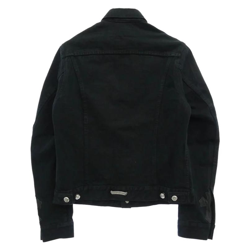 クロムハーツ(原本無) BLACK DENIM JACKET CROSS PATCH ホースシューボタン レザークロスパッチ ブラックデニムジャケット 買取実績 画像