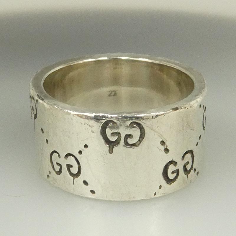 グッチ GG ICON RING ロゴ 刻印 ワイドバンド リング 指輪 買取実績 画像