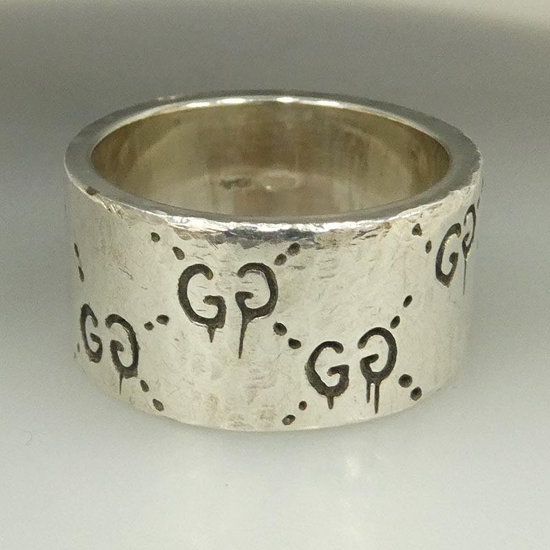 グッチ GG ICON RING ロゴ 刻印 ワイドバンド リング 指輪 買取実績 画像