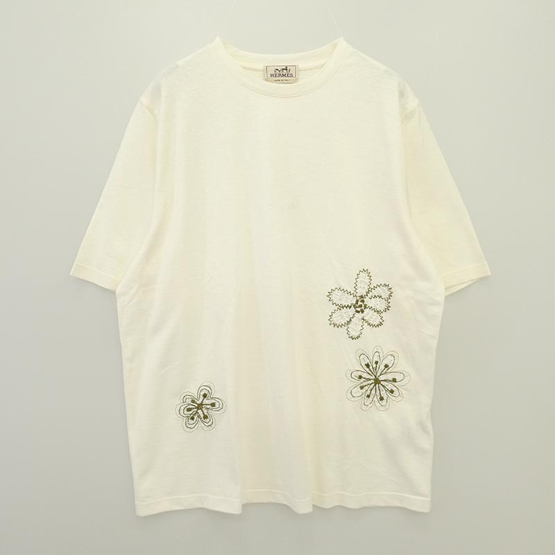 エルメス 557890HA イタリア製 フラワー刺繍 リネン 麻混 半袖 Tシャツ 買取実績