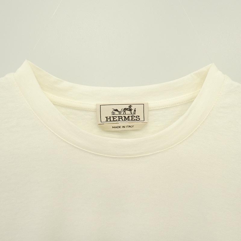 エルメス 557890HA イタリア製 フラワー刺繍 リネン 麻混 半袖 Tシャツ 買取実績 画像