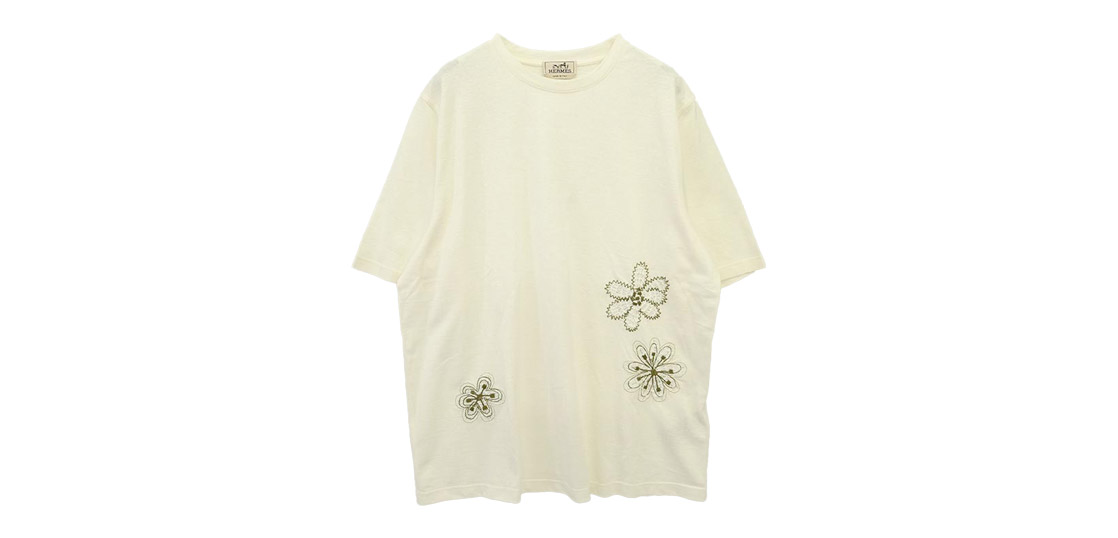 エルメス 557890HA イタリア製 フラワー刺繍 リネン 麻混 半袖 Tシャツ 買取実績