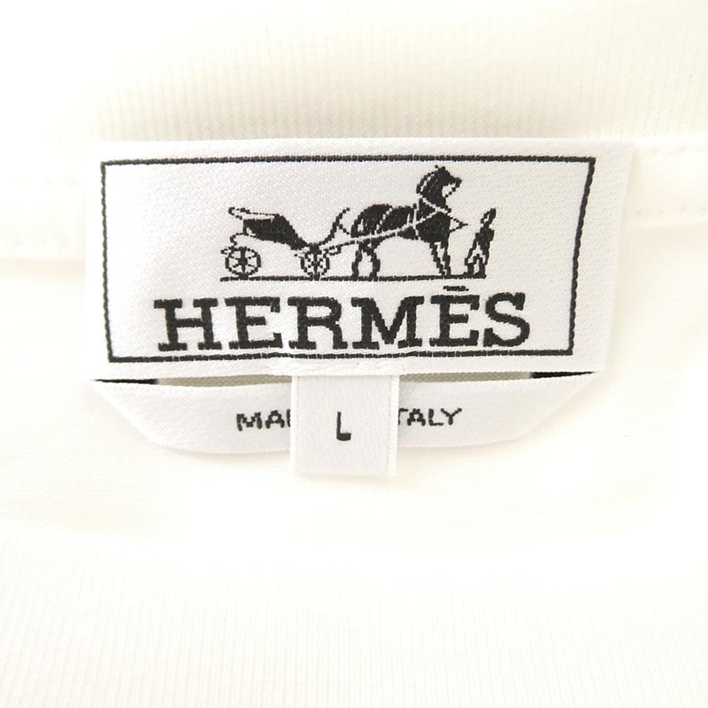 エルメス イタリア製 JEU D'ADRESS ミニレザーパッチ ジュ ダドレス レザーパッチ ロゴ 半袖 Tシャツ 買取実績 画像