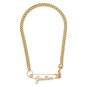 ジャンポールゴルチエ Safety Pin Brass Heavy Chain Necklace 画像