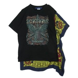 ジュンヤワタナベコムデギャルソンマン 25SS WO-T003 AC/DC Silk Scarf プリント シルク スカーフ ドッキング 半袖 Tシャツ カットソー 買取実績