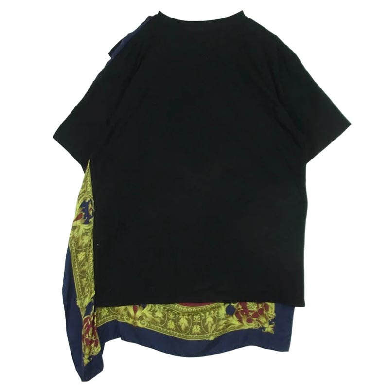 ジュンヤワタナベコムデギャルソンマン 25SS WO-T003 AC/DC Silk Scarf プリント シルク スカーフ ドッキング 半袖 Tシャツ カットソー 買取実績 画像