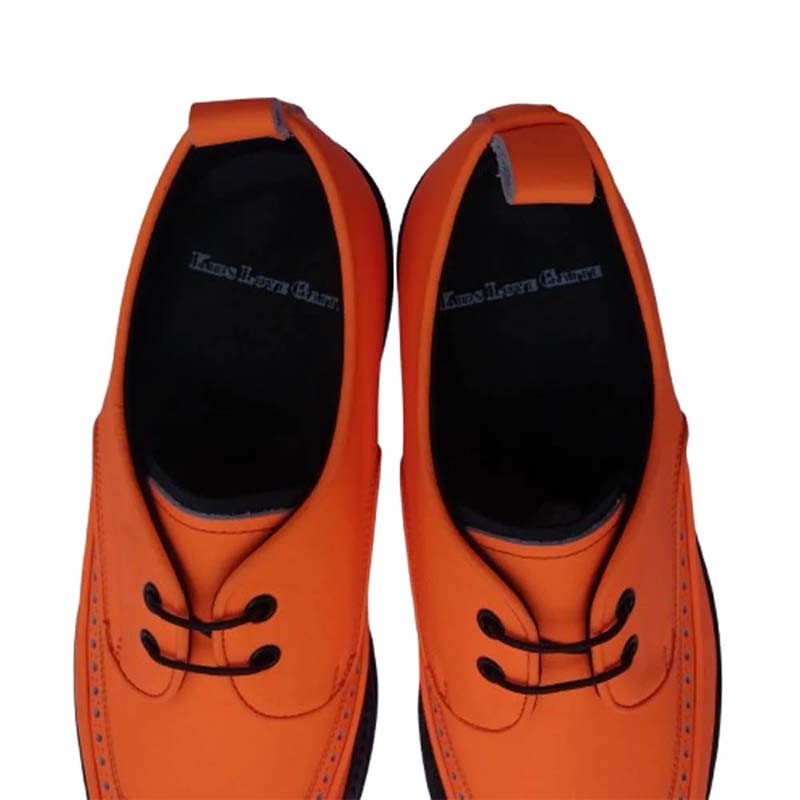 キッズラブゲイト TOM ポインテッドトゥ VIBRAM社製 ビブラム EVスポンジソール レザー シューズ オレンジ オレンジ系 ブラック系 買取実績 画像