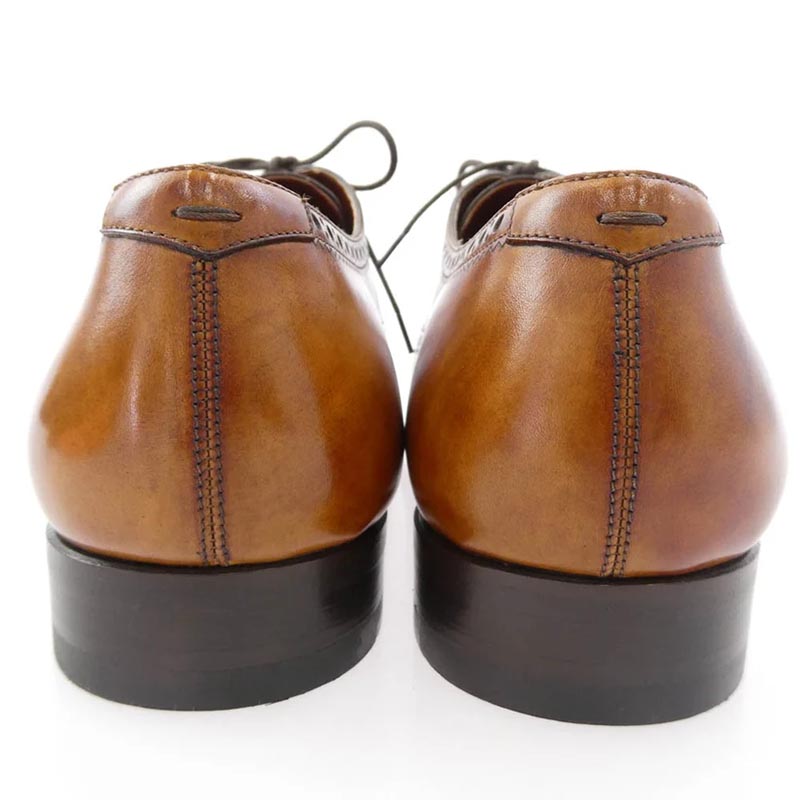 マグナーニ Selection 29902 セレクションライン ブローグ ステッチキャップトゥ レザー シューズ コニャック 買取実績 画像