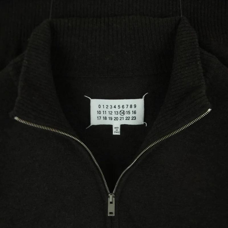 メゾンマルタンマルジェラ 16AW S30HA0907 四つタグ 14ライン エルボーパッチ ハーフジップ ニット 買取実績 画像
