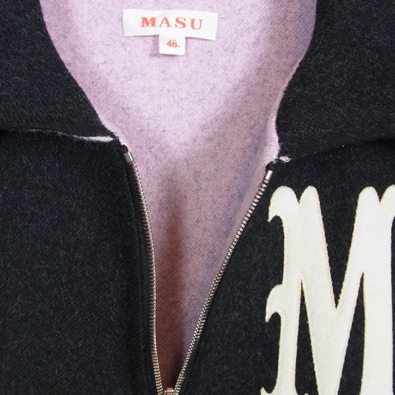MASU 24AW MPFW-BL0124 BAT COLLAR ZIP UP JACKET ロゴデザイン バットカラー ウール ジップアップ ジャケット 買取実績 画像