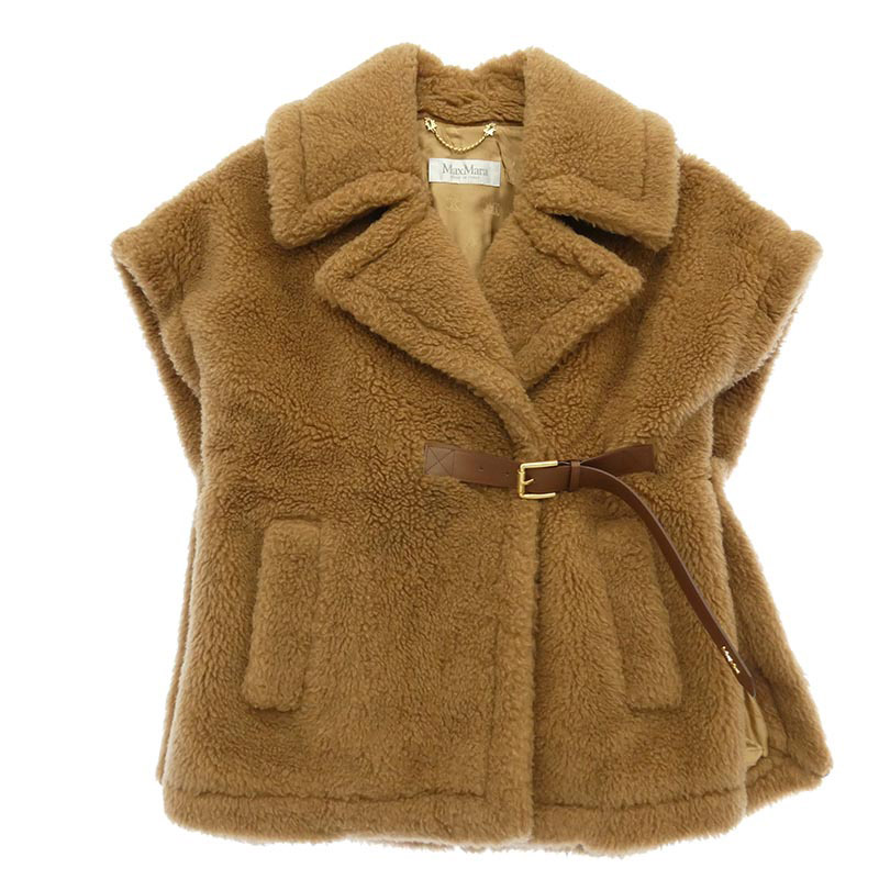 マックスマーラ 25AW NEWABAVO Camel ニューアバボ キャメル テディベア ケープ ファー ボア アウター コート 買取実績