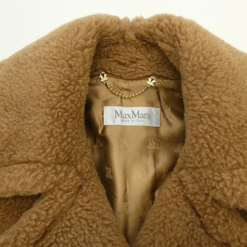マックスマーラ 25AW NEWABAVO Camel ニューアバボ キャメル テディベア ケープ ファー ボア アウター コート 買取実績 画像