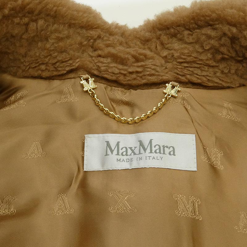 マックスマーラ 25AW NEWABAVO Camel ニューアバボ キャメル テディベア ケープ ファー ボア アウター コート 買取実績 画像