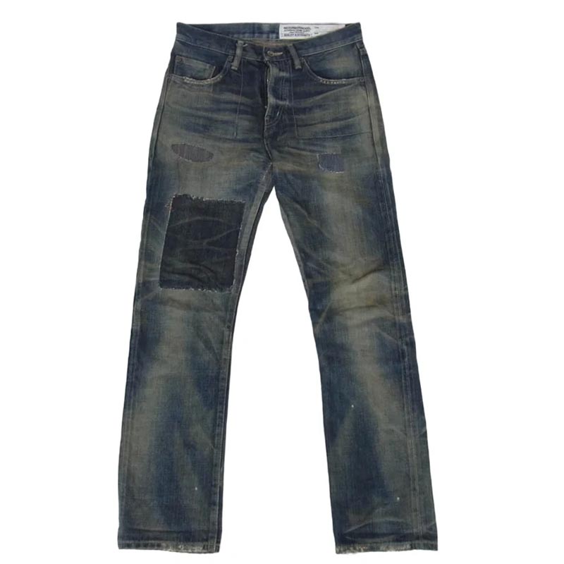 ネイバーフッド 15AW 152DCNH-PTM21 QUIET. SAVAGE. DP MID 14OZ-PT ダメージ加工 クワイエット サベージ ミッド デニム パンツ 買取実績 画像