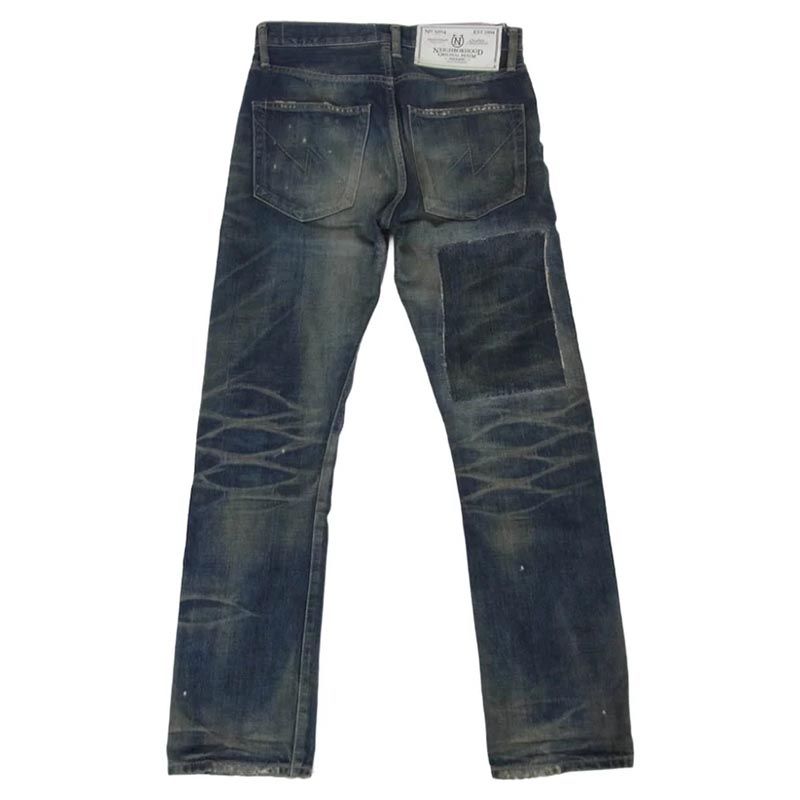 ネイバーフッド 15AW 152DCNH-PTM21 QUIET. SAVAGE. DP MID 14OZ-PT ダメージ加工 クワイエット サベージ ミッド デニム パンツ 買取実績 画像